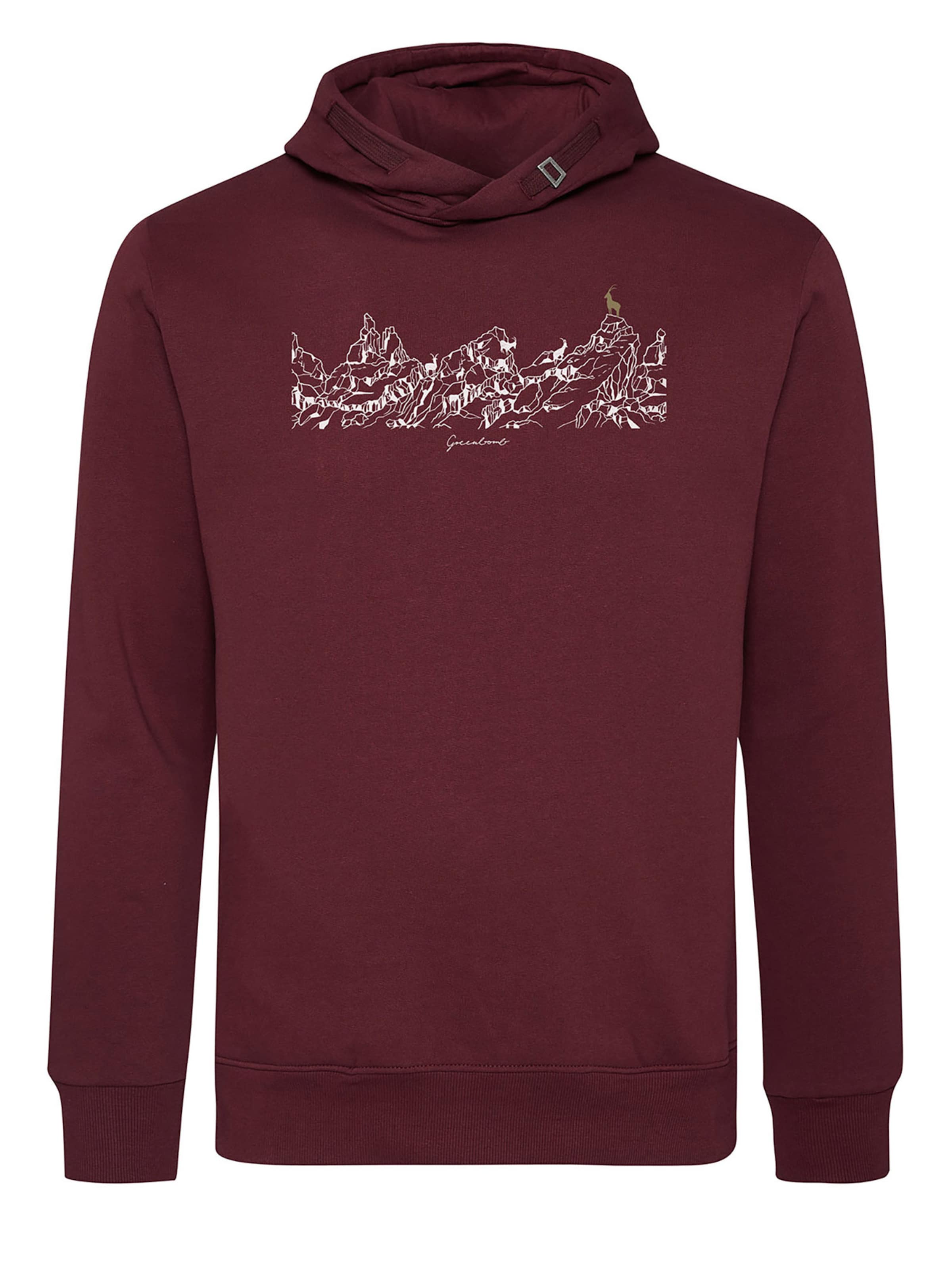 Sweat-shirt 'Nature Goats Family' GREENBOMB en rouge : devant