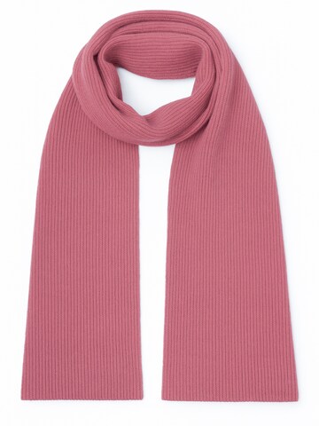 KOPYTO Schal 'KARIBU – Plüschiger Gerippter Schal aus 100% Merinowolle RWS' in Pink: Vorderseite