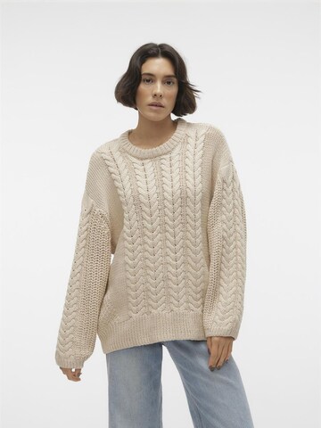 Pull-over VERO MODA en beige : devant