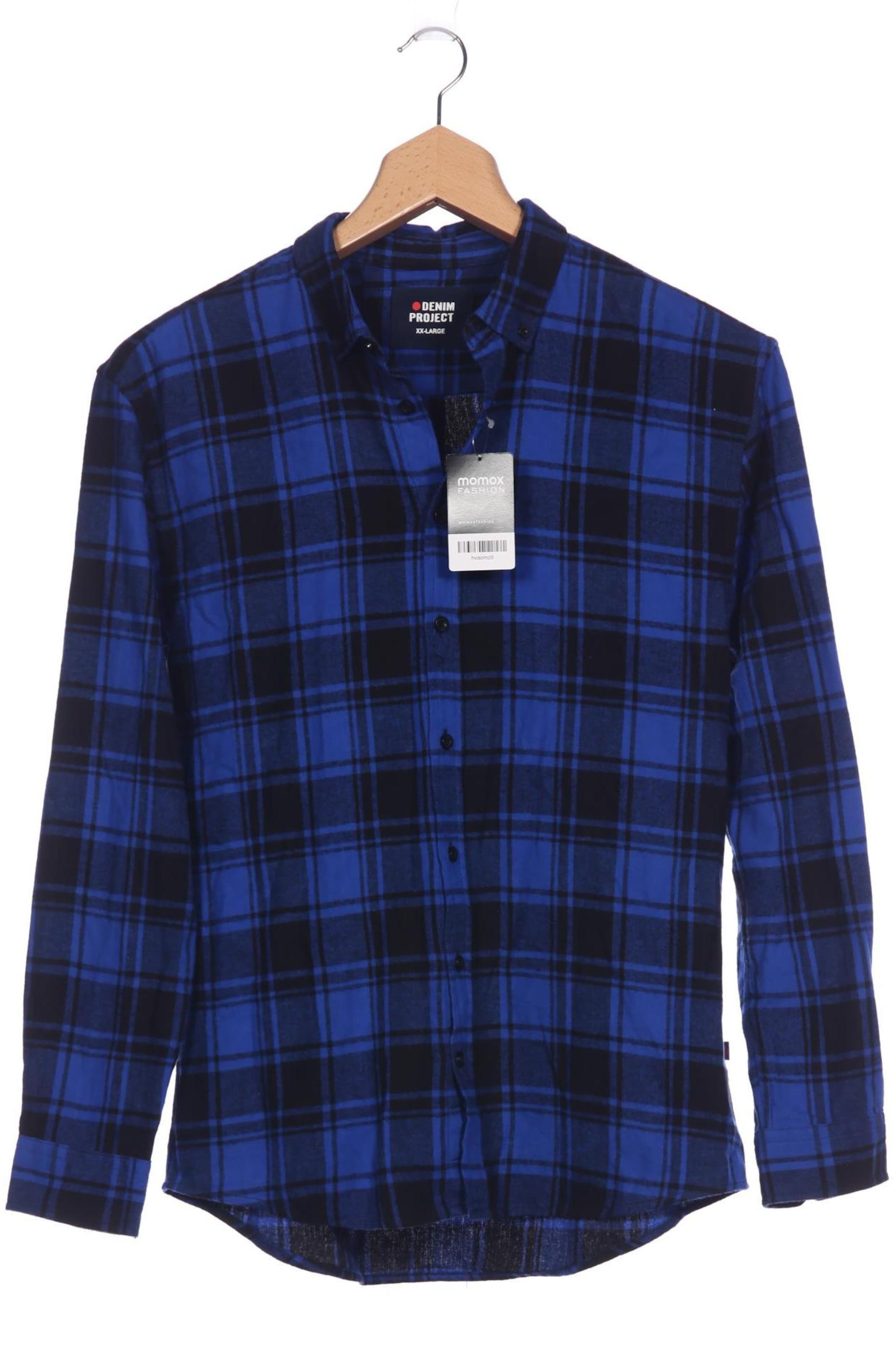 Denim Project Button Up Shirt in XXL in Blue: front