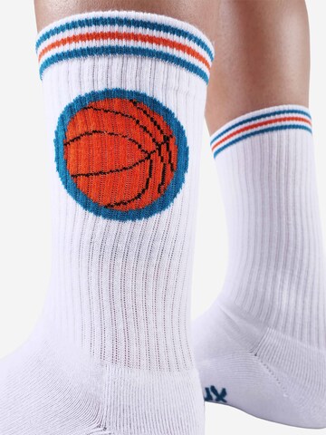 UNABUX Socken 'Touchdown' in Weiß