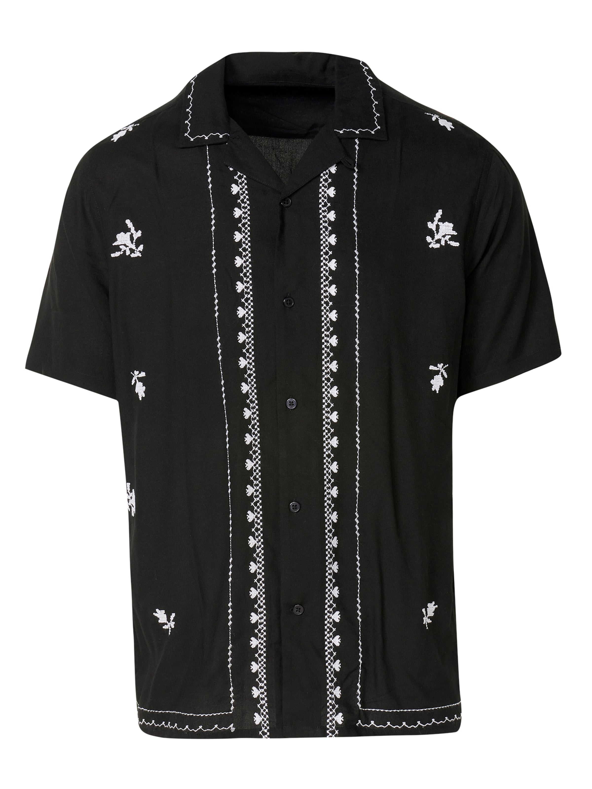 KOROSHI Regular fit Button Up Shirt in Black: front