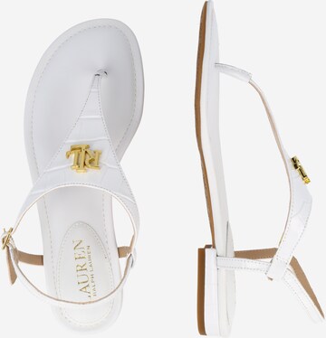 Lauren Ralph Lauren T-Bar Sandals 'Ellington' in White