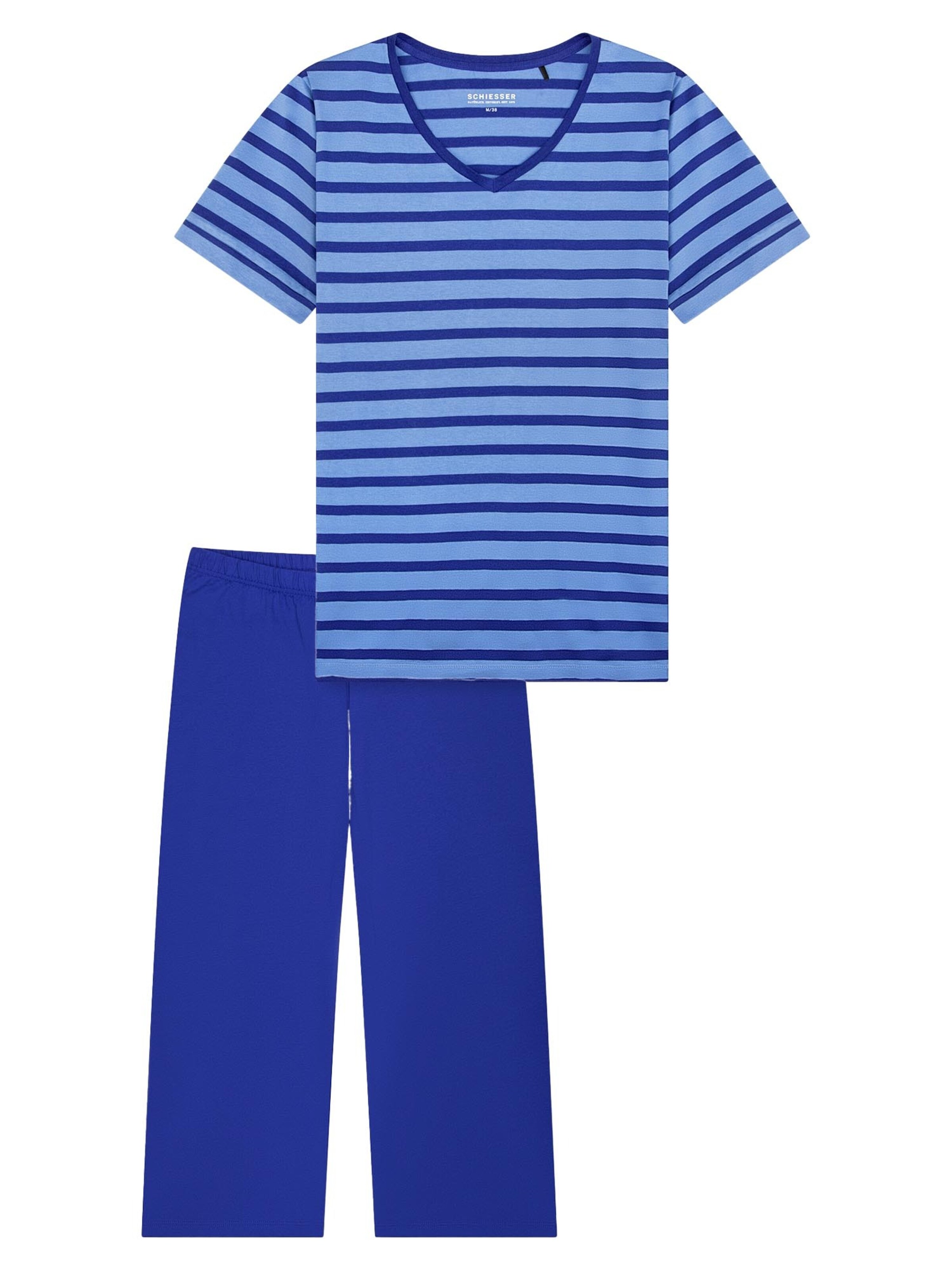 SCHIESSER - Pijama 'Casual Essentials' en azul: frente