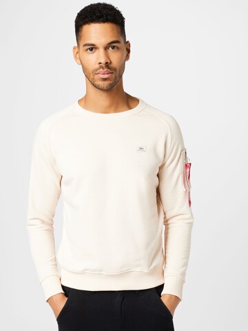 ALPHA INDUSTRIESSweater majica - bijela boja: prednji dio