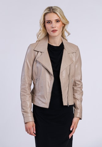 FREAKY NATION Демисезонная куртка ' Bikerjacket ' в Бежевый: спереди