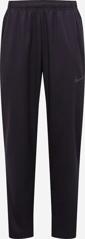 NIKE Regular Workout Pants 'Dry Woven' in Black: front