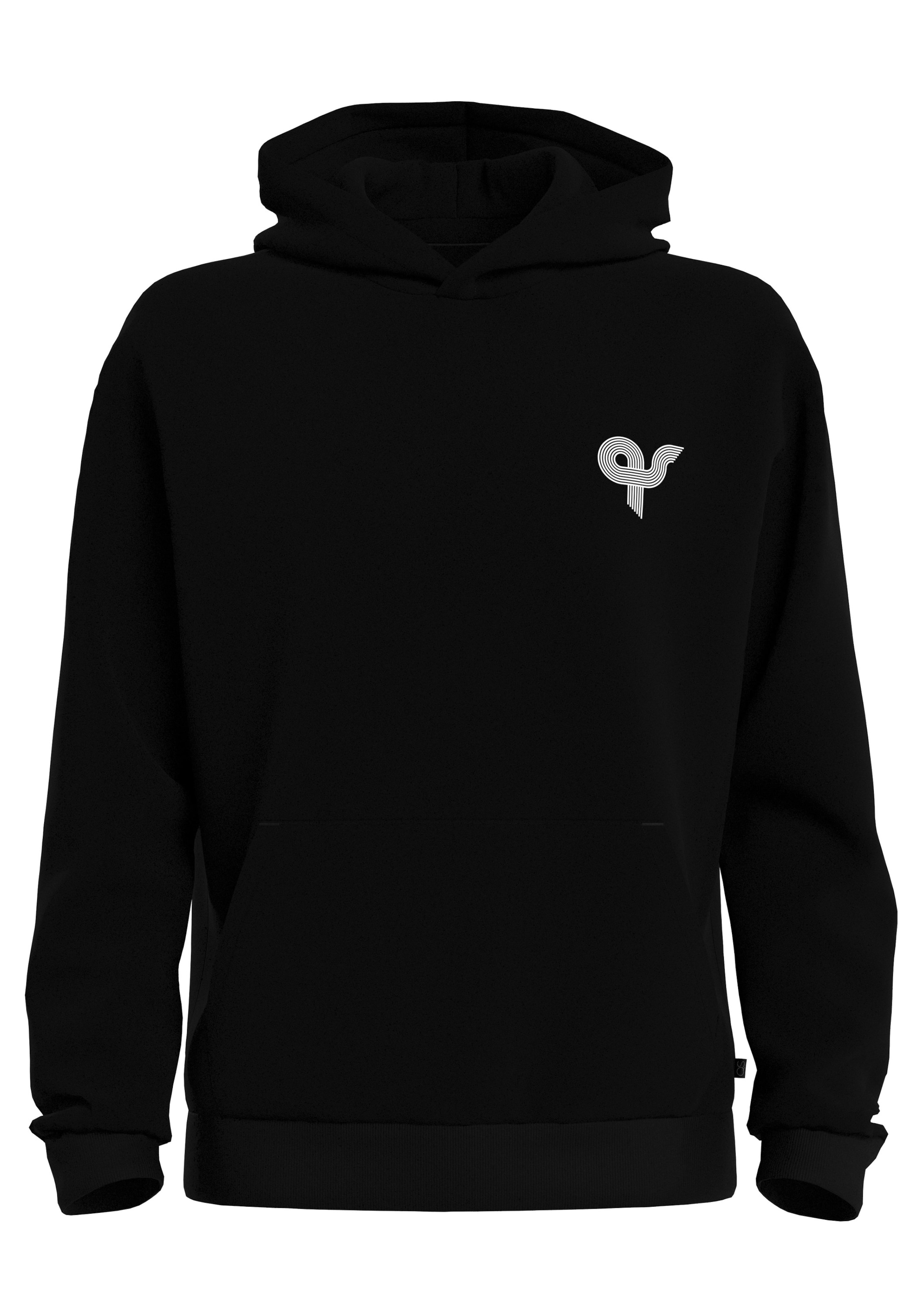 Sweat-shirt QS en noir : devant