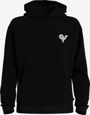 Sweat-shirt QS en noir : devant