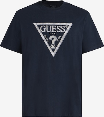 T-Shirt GUESS en bleu : devant
