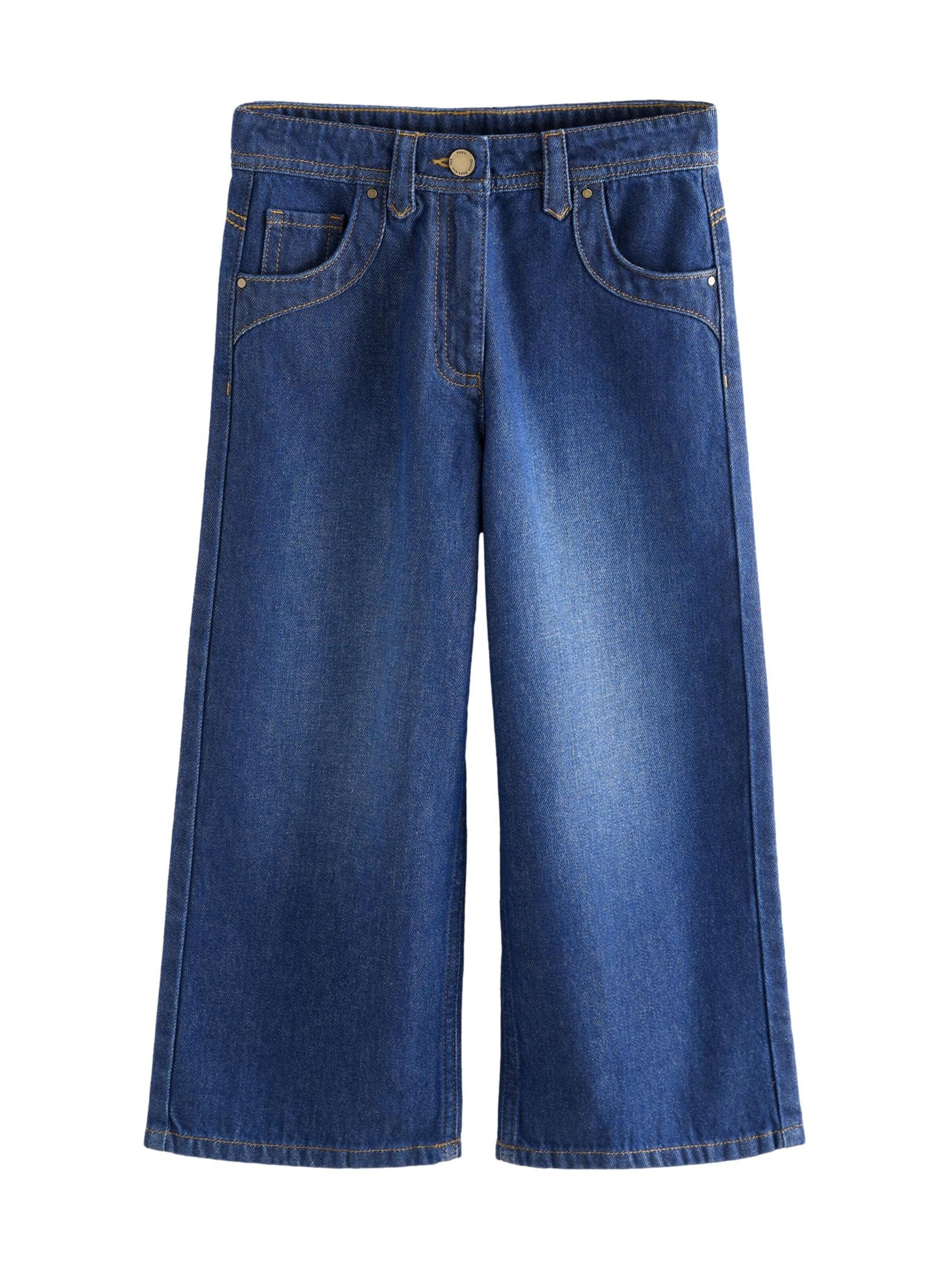 Next Wide leg Jeans in Blue: front
