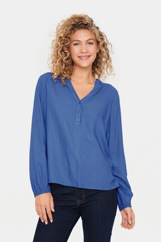 SAINT TROPEZ Bluse 'Campanula' in Blau: Vorderseite