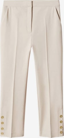 MANGO Regular Pleated Pants in Beige: front