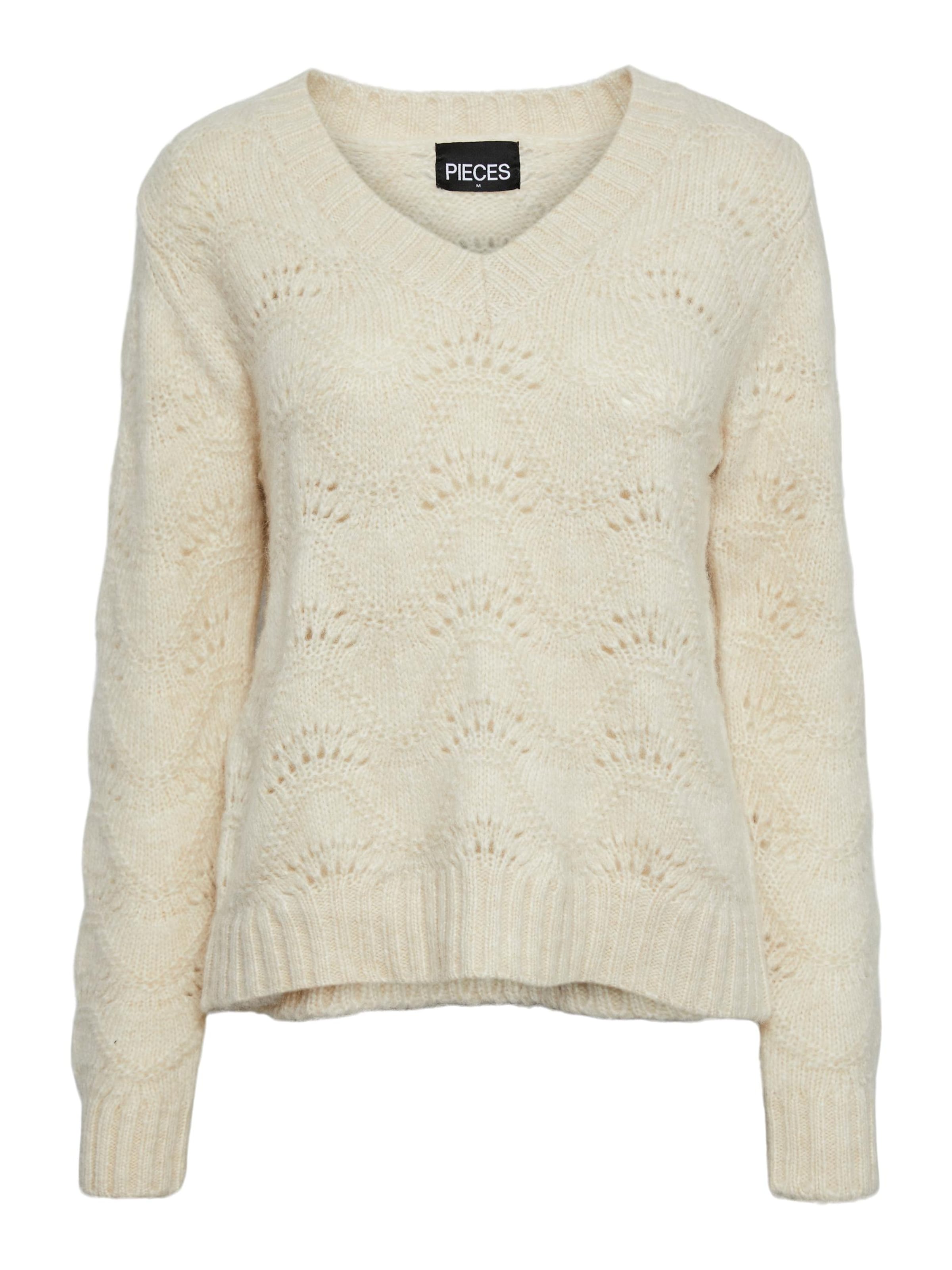PIECES Pullover 'Bibbi' in Beige: Vorderseite