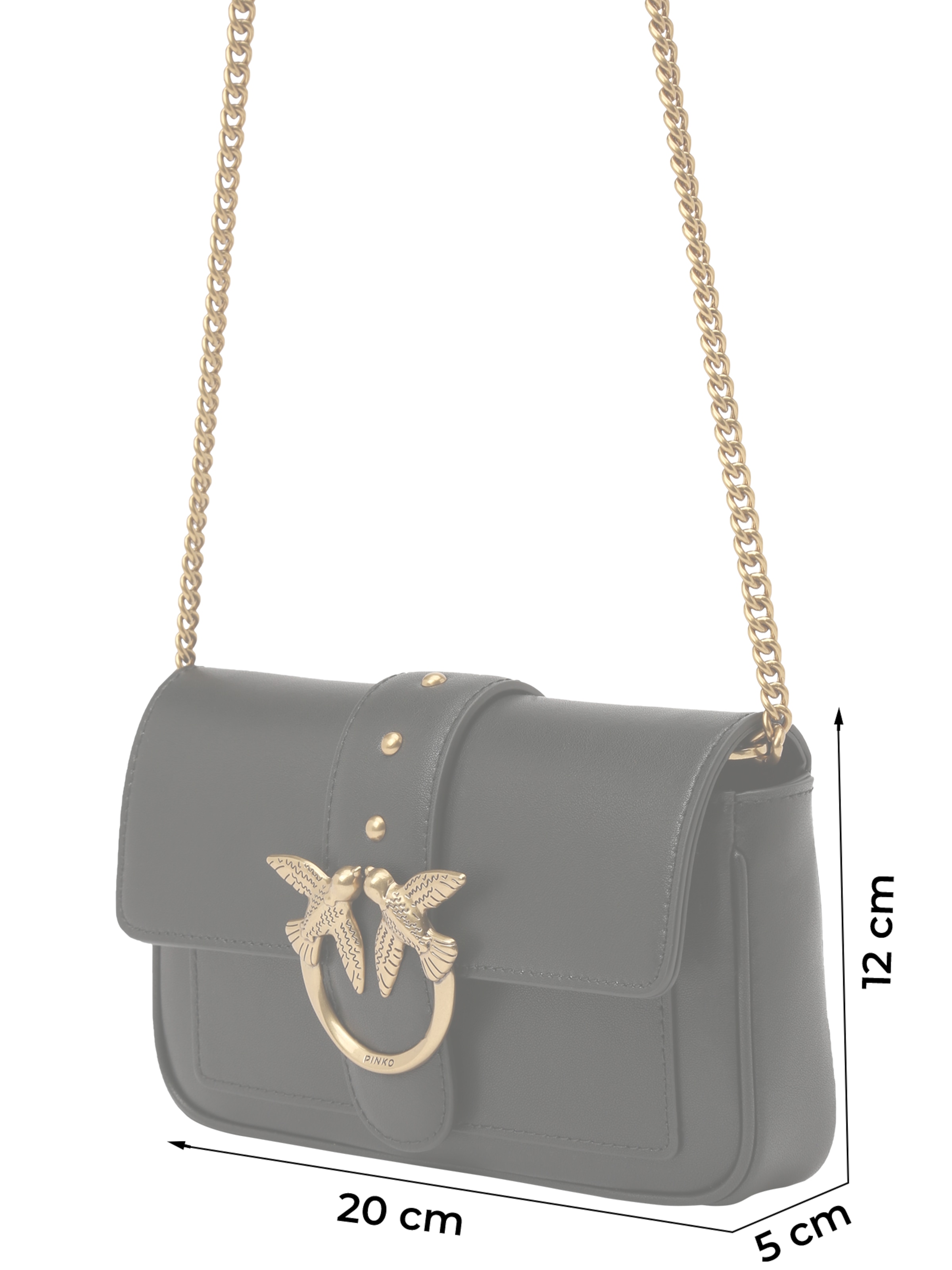 PINKO Válltáska 'Love One' - fekete