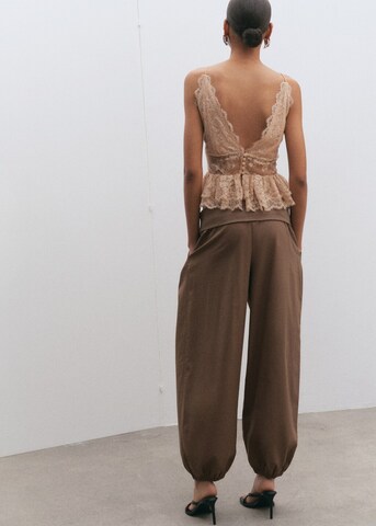 MANGO Top 'Amor' in Beige