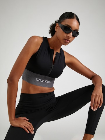 Bustier Soutien-gorge de sport Calvin Klein Sport en noir : devant