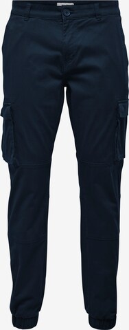 Only & Sons Tapered Cargobroek 'Cam Stage' in Blauw: voorkant