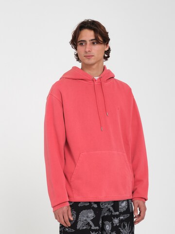 Volcom Sweatshirt 'SINGLE STONE PW PO' in Rood: voorkant