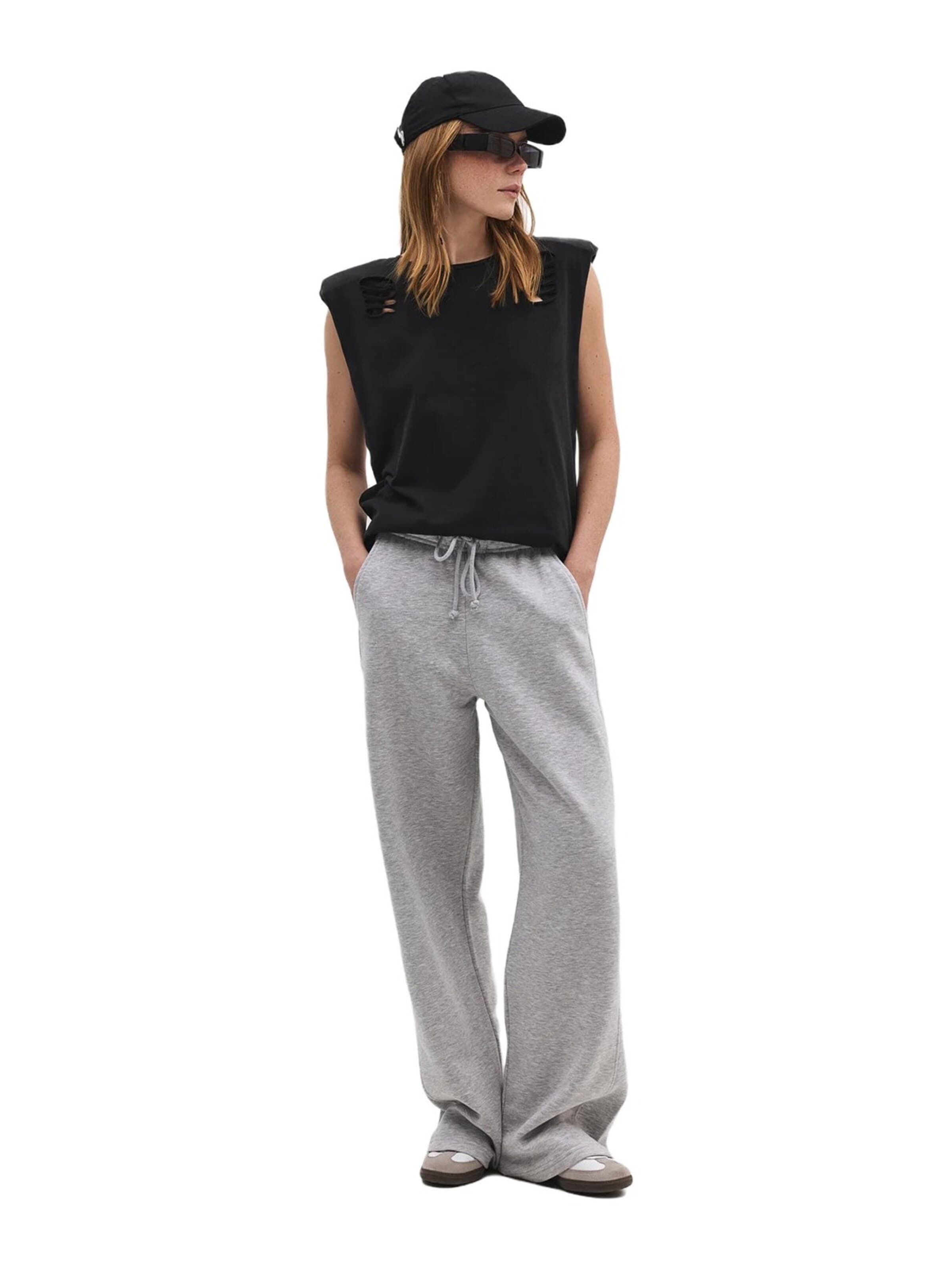 No Matter What Wide leg Pants in Grey: front