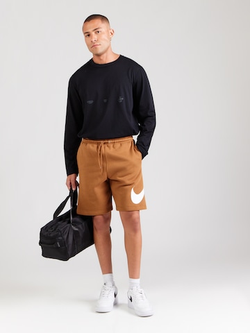 Nike Sportswear Loose fit Trousers 'CLUB' in Brown: front