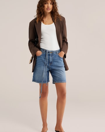 WE Fashion Широкий Джинсы в Синий