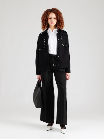 HUGO Wide leg Pleat-front trousers 'Haminde' in Black