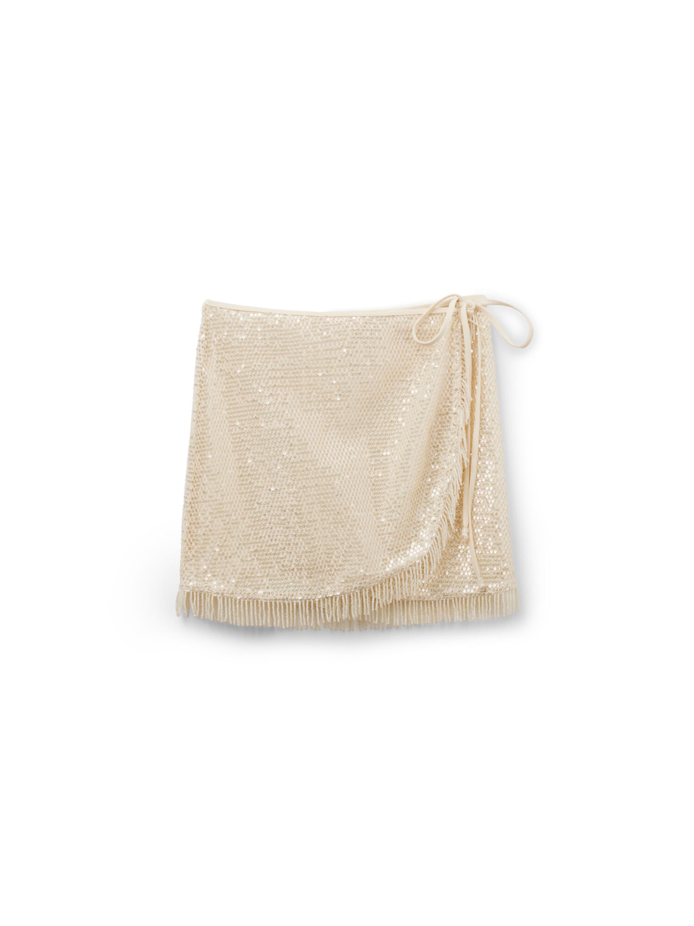 CALZEDONIA Strandrock 'Sequin Net' in Weiß: Vorderseite