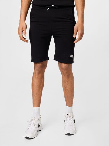 ALPHA INDUSTRIES Regular Trousers in Black: front