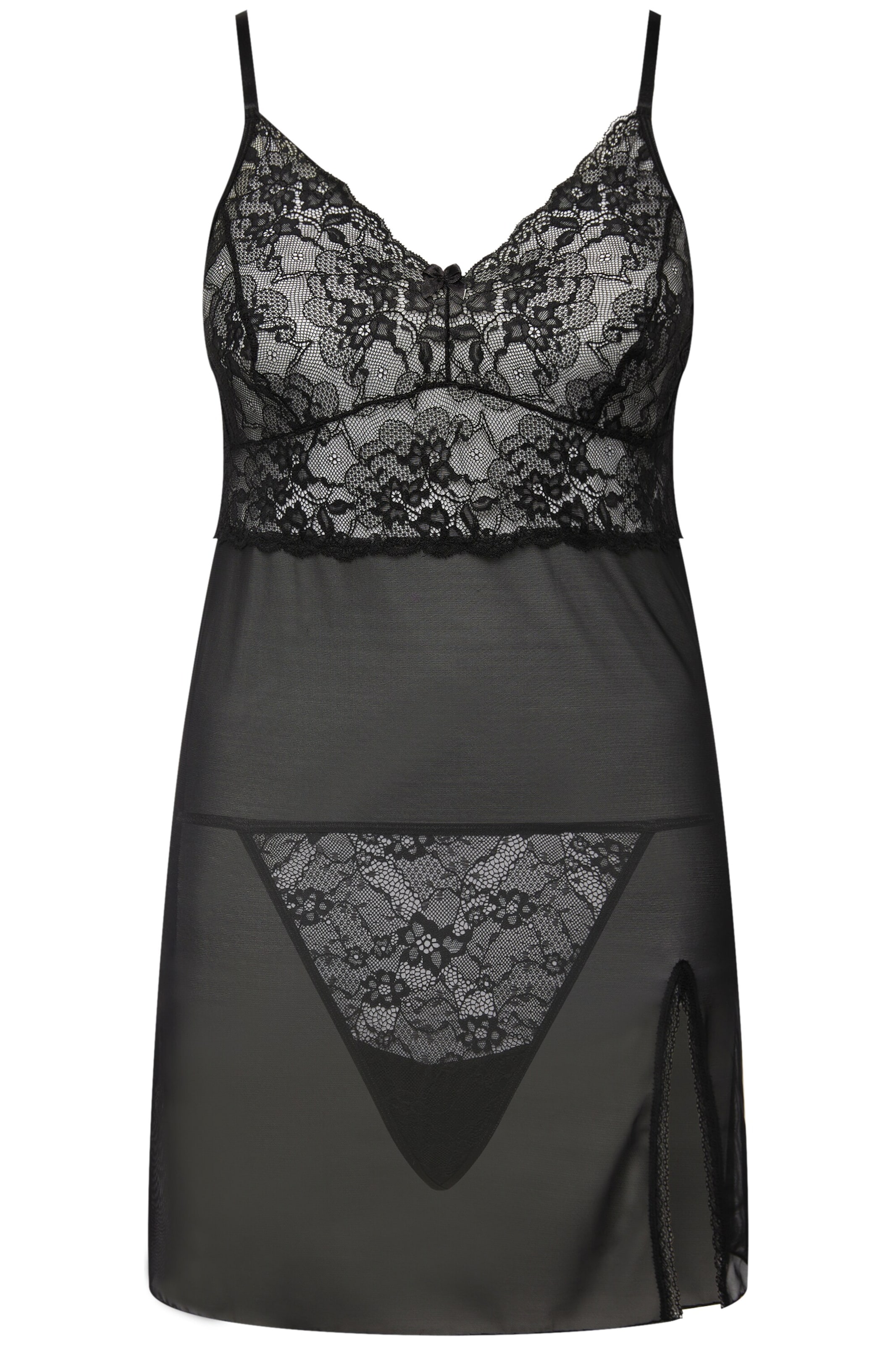 Ulla Popken Negligé in Zwart: voorkant