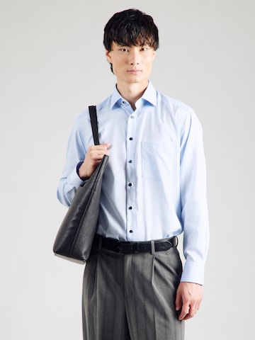 OLYMP Regular fit Overhemd in Blauw: voorkant