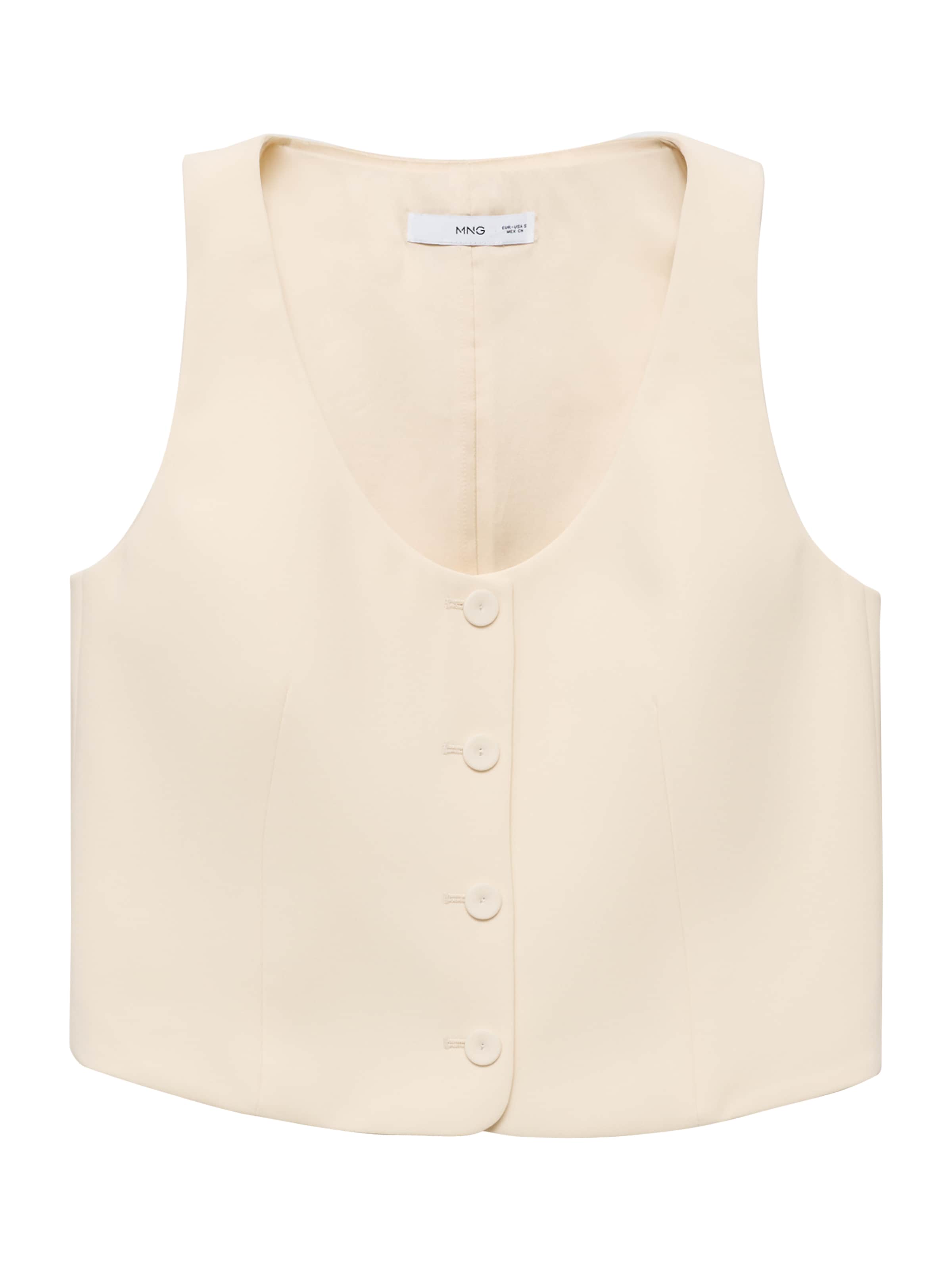 MANGO Kostymväst 'Iguana'' i beige: framsida