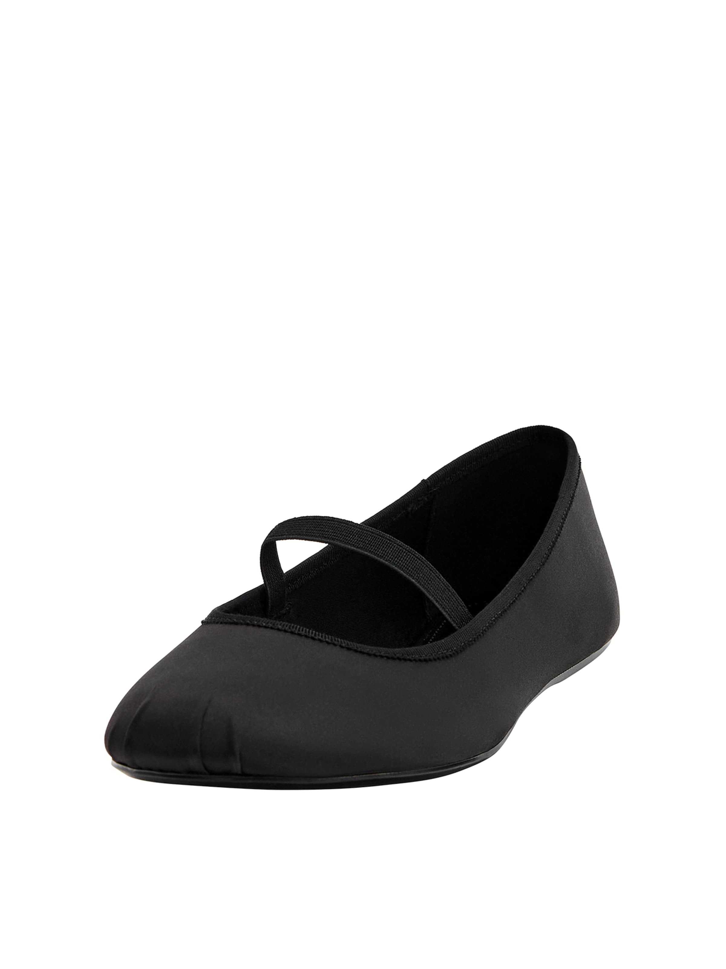 Pull&Bear Ballerinasko med rem i sort: forside