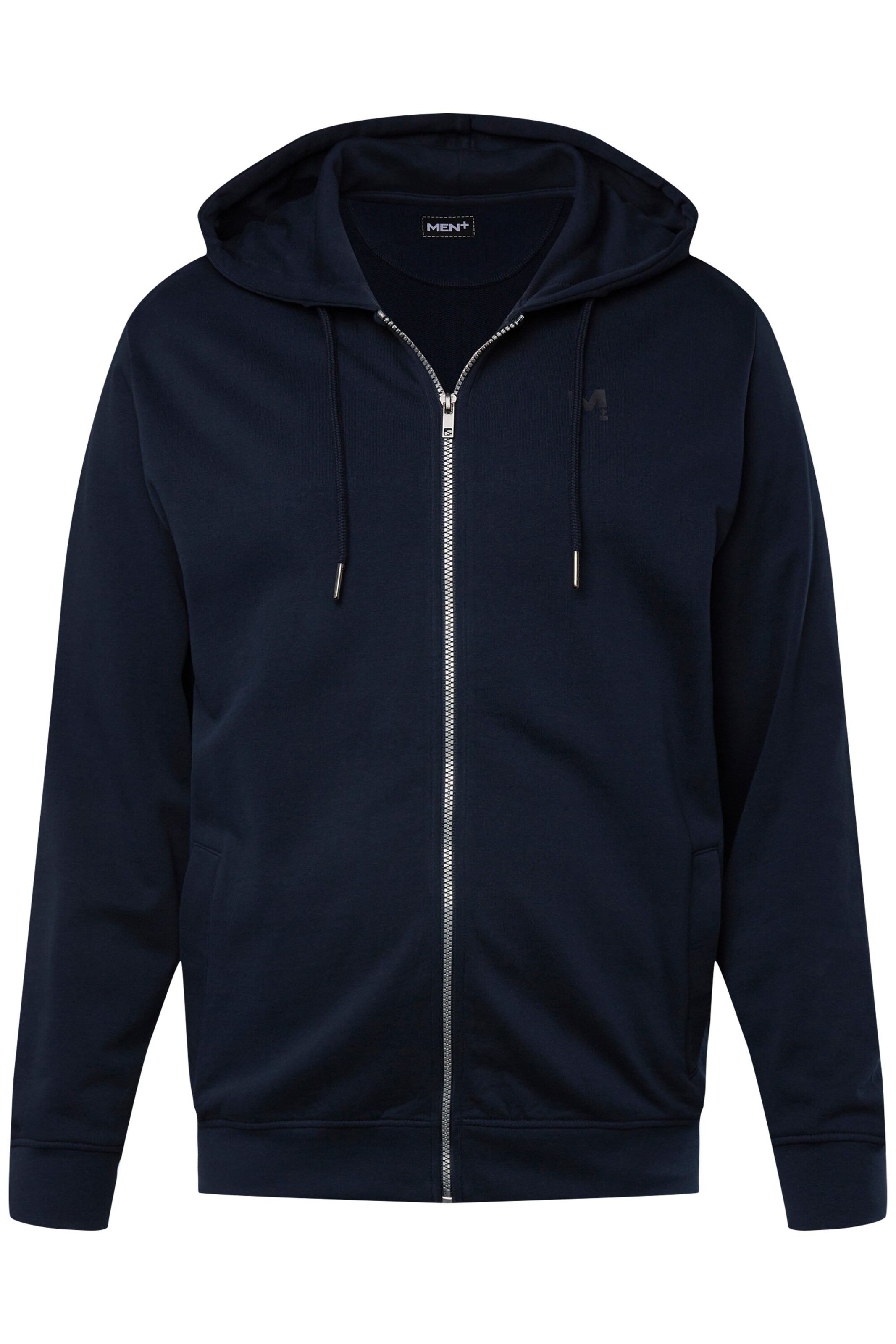 Men Plus Sweatvest in Blauw: voorkant