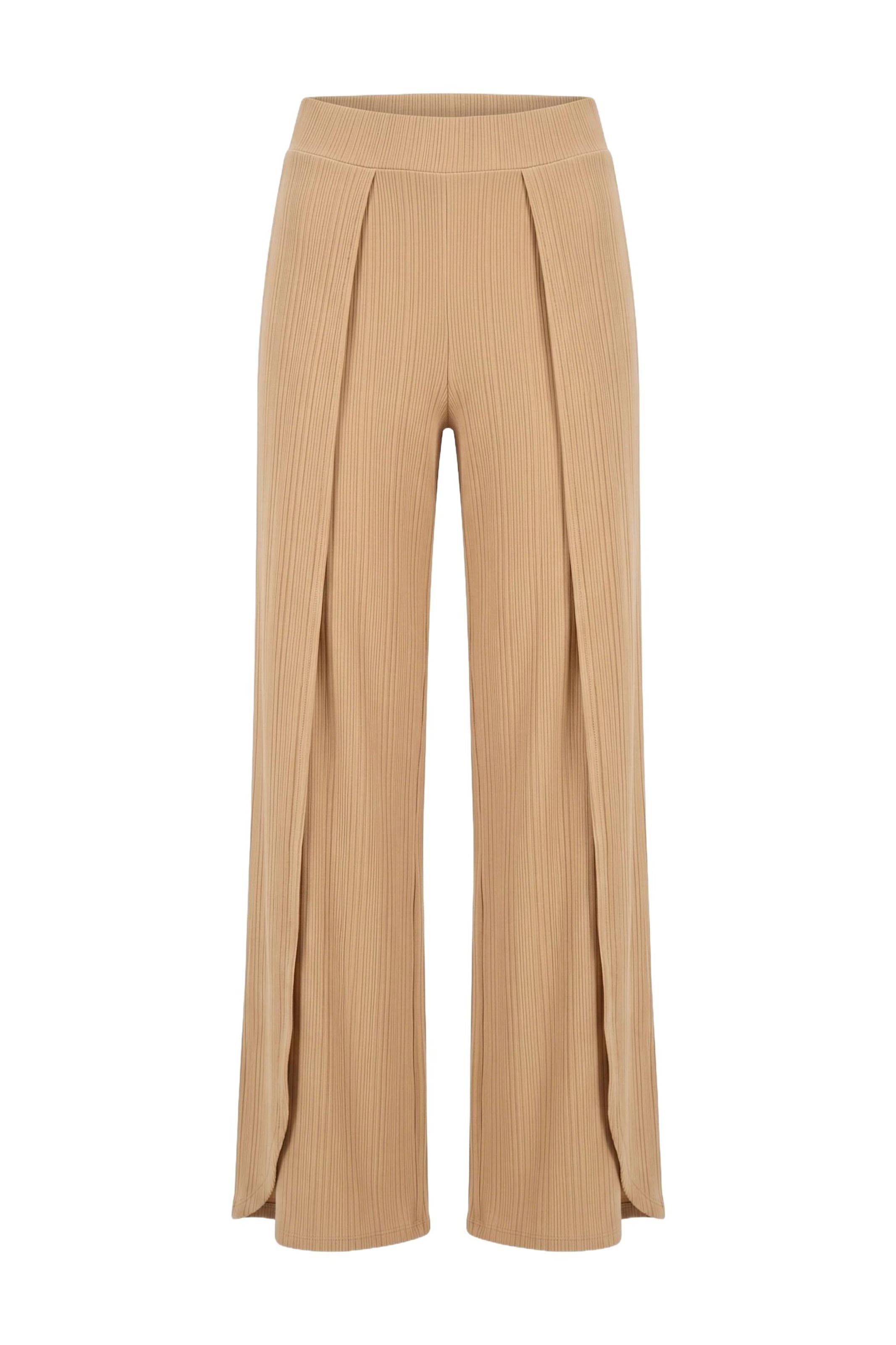 Alexa Dash Broek in Beige: voorkant