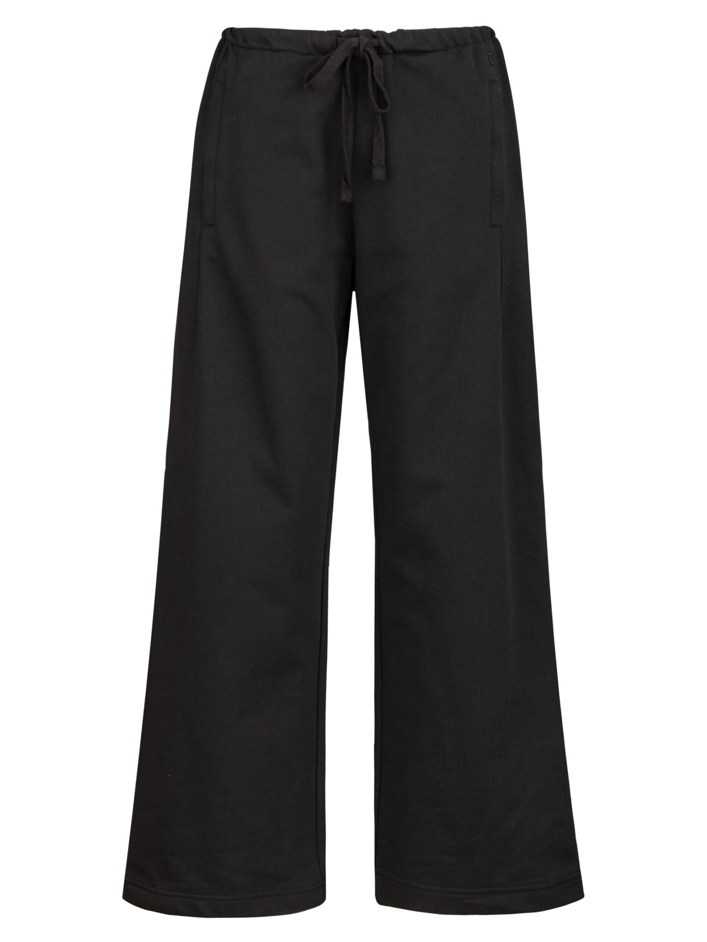 REPLAY Wide leg Broek 'FELPA' in Zwart: voorkant