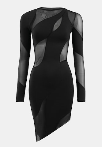 OW Collection Kleid 'Spiral' in Schwarz: Vorderseite