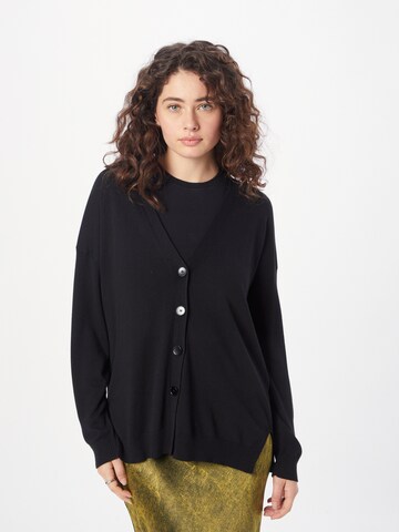 UNITED COLORS OF BENETTON Knit Cardigan in Black: front