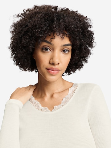 Hanro Shirt ' Woolen Lace ' in Wit