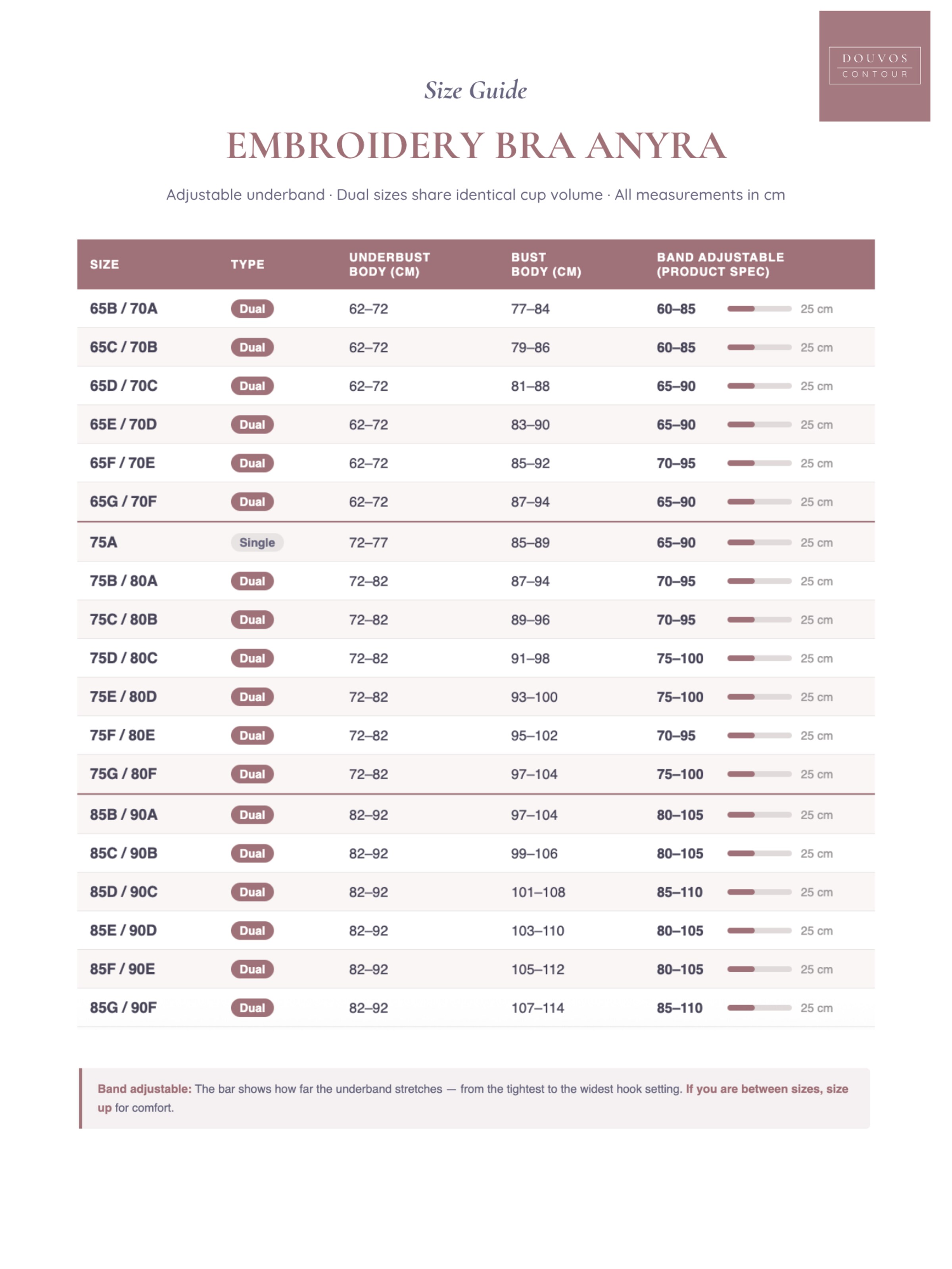 DOUVOS CONTOUR Balconette Bra 'BESTICKTER BH' in Purple