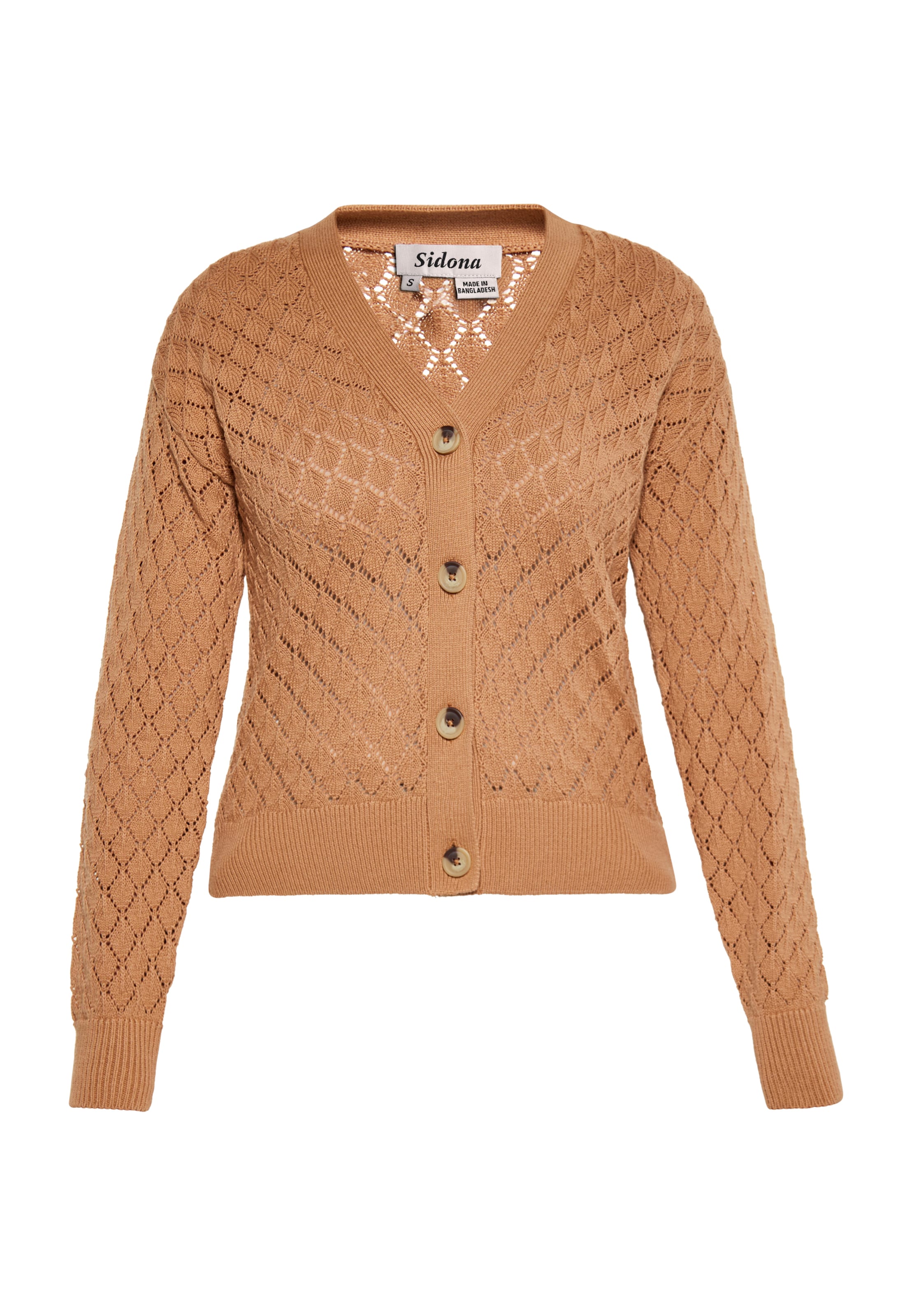 Sidona - Casaco de malha em castanho: frente