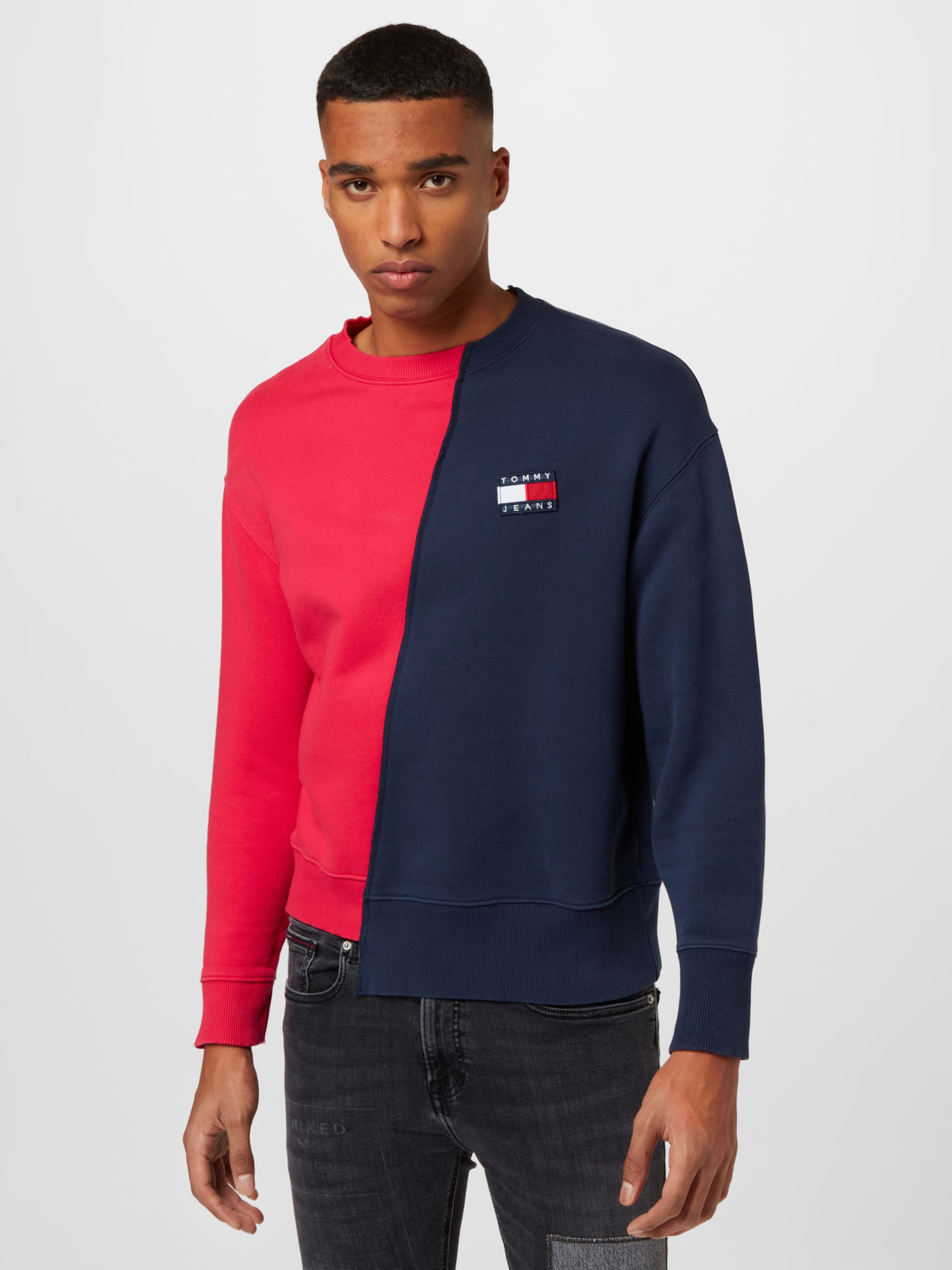 Sweat shirt Tommy Jeans en Bleu Fonc Rouge ABOUT YOU