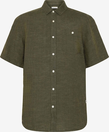 KnowledgeCotton Apparel Regular Fit Hemd in Grün: Vorderseite