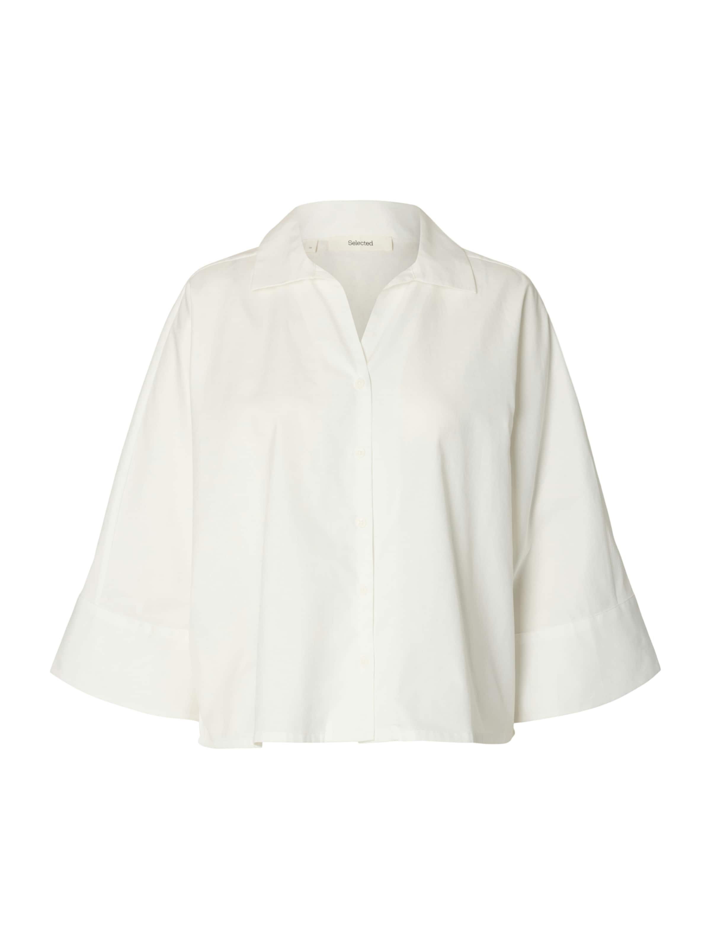 SELECTED - Blusa en blanco: frente
