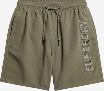 Shorts de bain Superdry en vert : devant