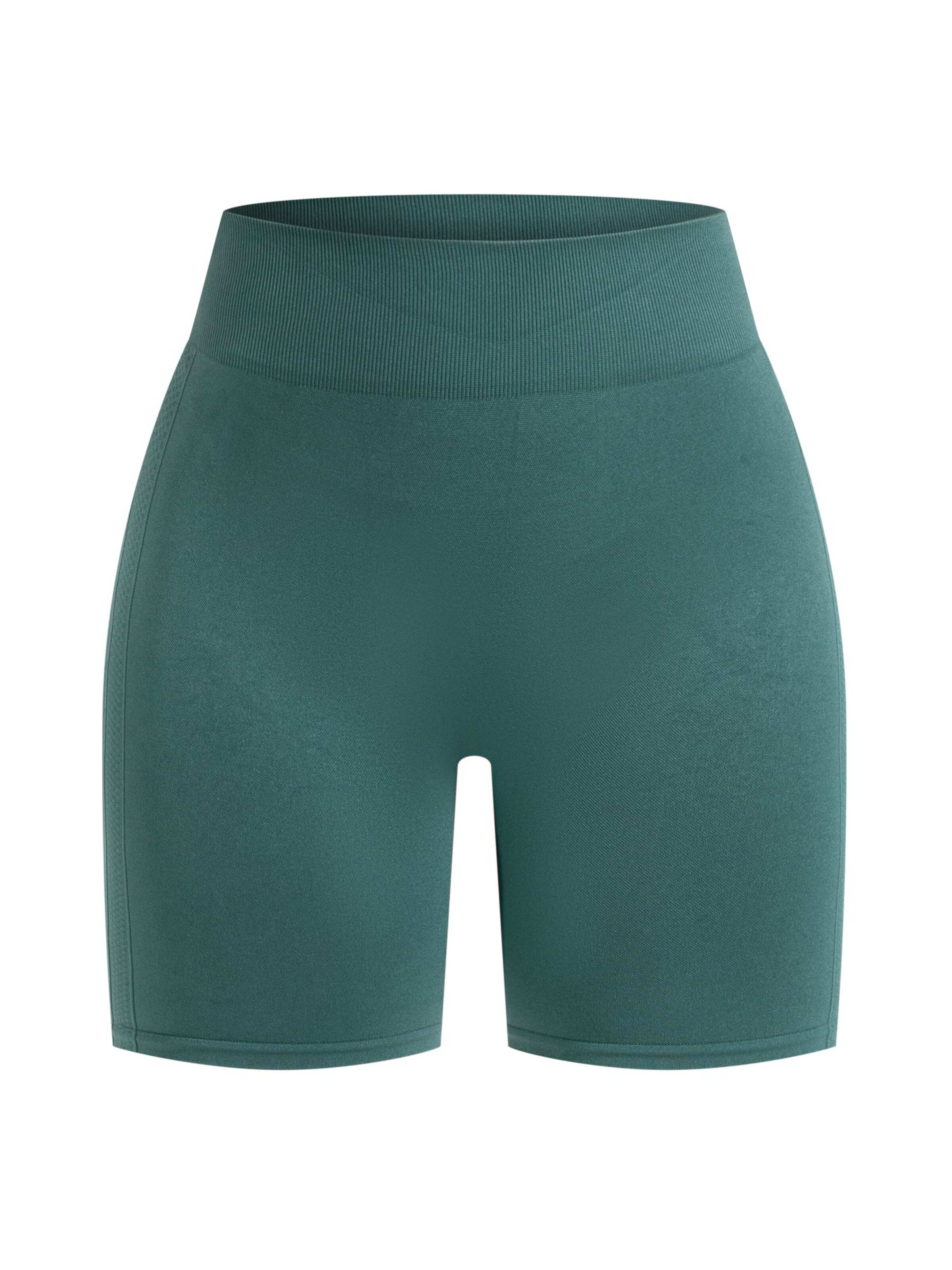 Smilodox Cetrina Seamless Scrunch Shorts in Grün: Vorderseite