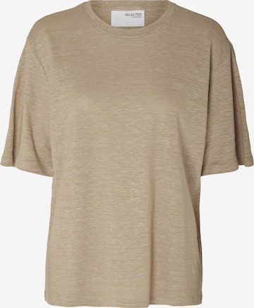 T-shirt SELECTED FEMME en beige : devant