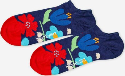 DillySocks Sokken 'Bouquet' in de kleur Donkerblauw / Groen / Rood, Productweergave