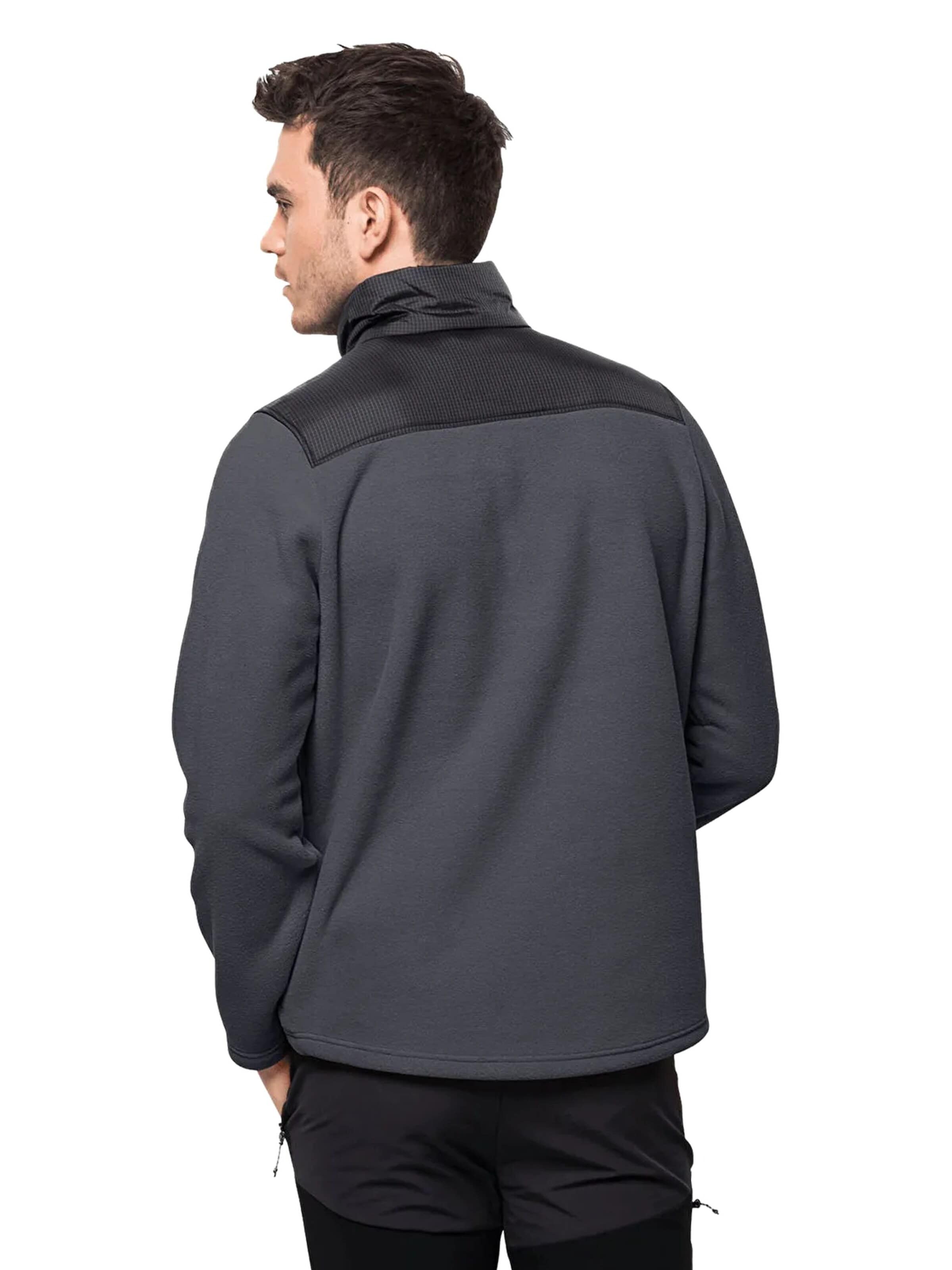 JACK WOLFSKIN Funktionele fleece-jas 'Jack Wolfskin Dna Grizzly Fleece FZ M' in Zwart