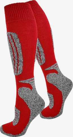 Chaussettes de sport normani en rouge : devant